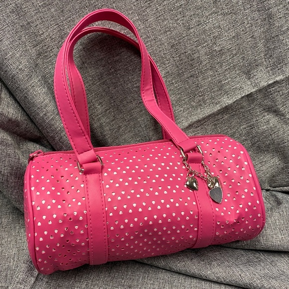 Handbags - NWOT pink heart cutout roll shape small purse womens handbag shoulder bag